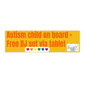 Autism Child On Board Bumper Sticker: Waterproof Vinyl, Outdoor Use