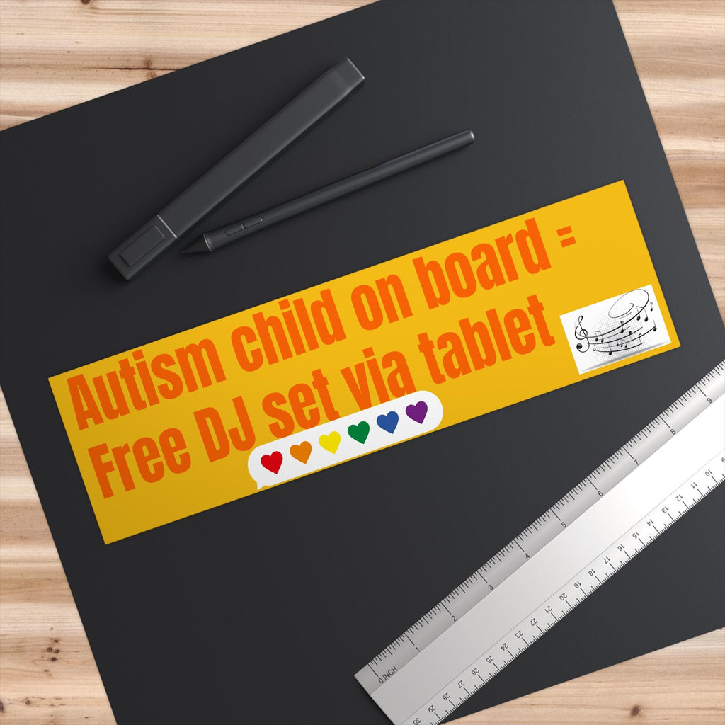 Autism Child On Board Bumper Sticker: Waterproof Vinyl, Outdoor Use