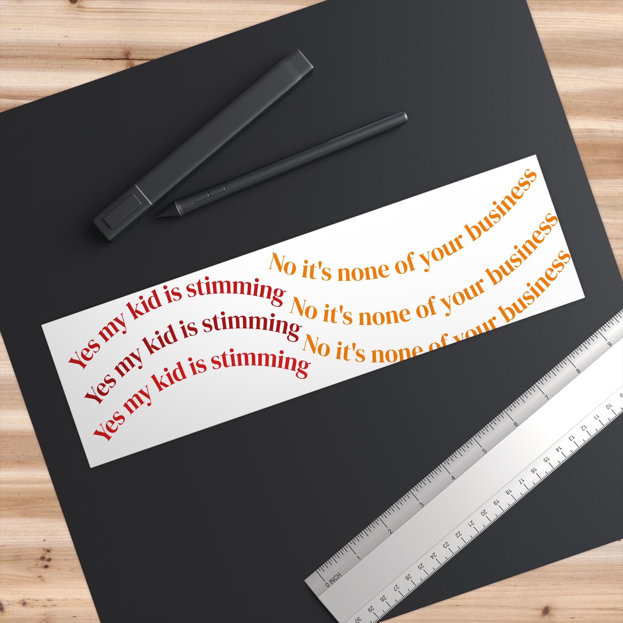 Stimming Awareness Bumper Sticker: "Yes My Kid is Stimming" (Waterproof Vinyl)
